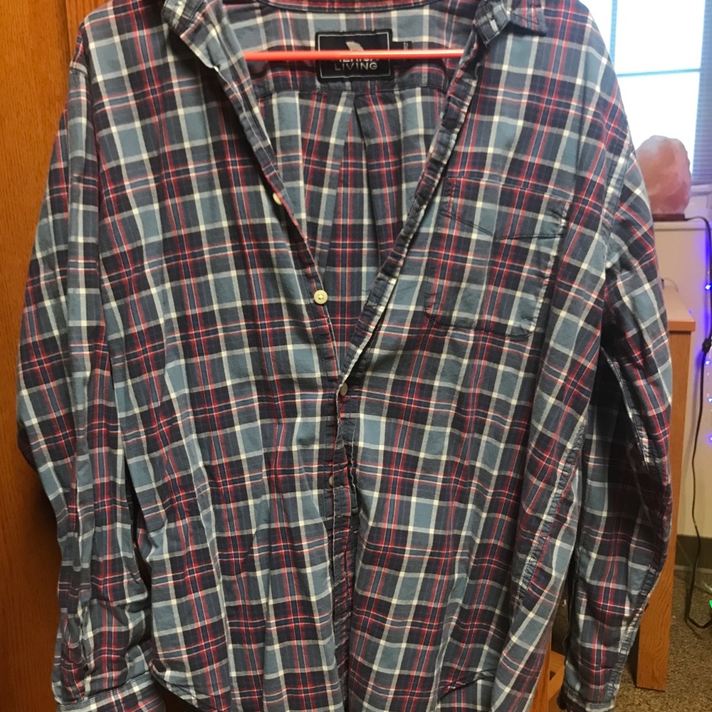 Plaid button-up